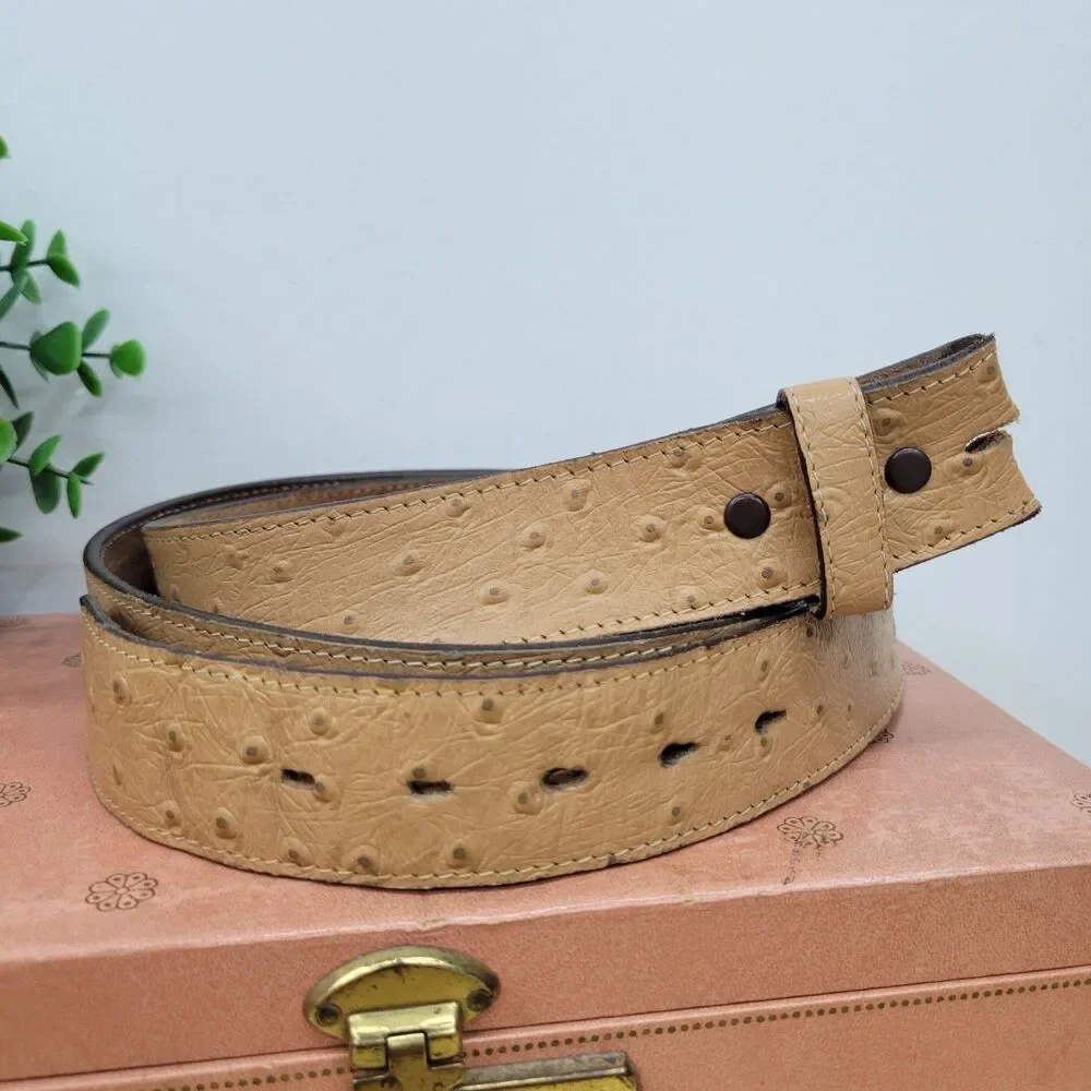 Vintage Ostrich Style Leather Belt